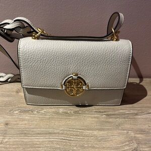 Tory Burch Dainty White Leather Crossbody Bag